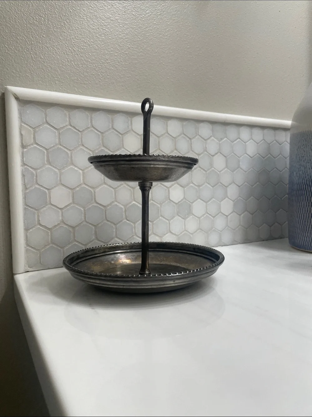 Pottery Barn Quinn Beaded Tiered Jewelry Stand